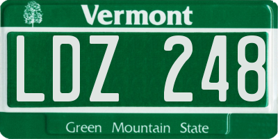 VT license plate LDZ248