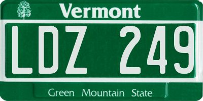 VT license plate LDZ249