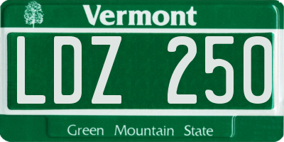 VT license plate LDZ250