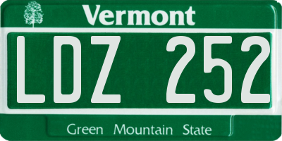 VT license plate LDZ252