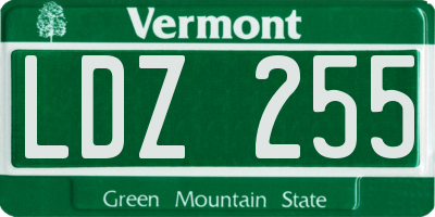 VT license plate LDZ255