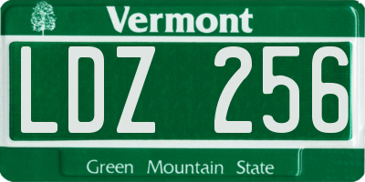 VT license plate LDZ256