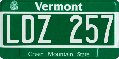 VT license plate LDZ257