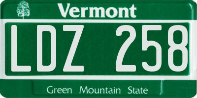 VT license plate LDZ258