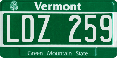 VT license plate LDZ259