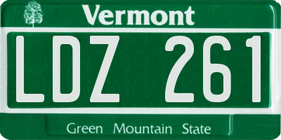 VT license plate LDZ261