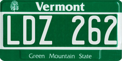 VT license plate LDZ262