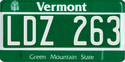 VT license plate LDZ263