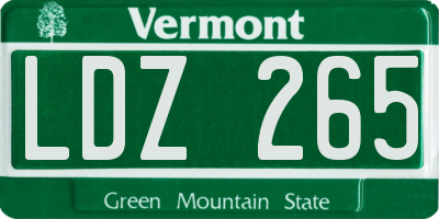 VT license plate LDZ265