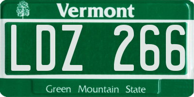 VT license plate LDZ266