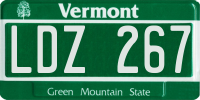 VT license plate LDZ267