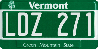 VT license plate LDZ271