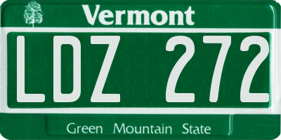 VT license plate LDZ272
