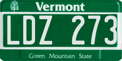VT license plate LDZ273