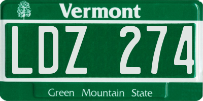 VT license plate LDZ274