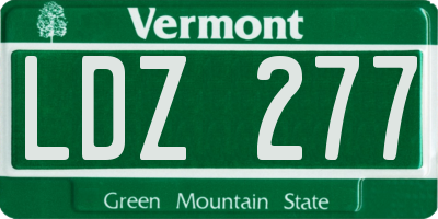 VT license plate LDZ277