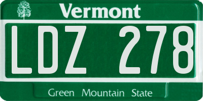 VT license plate LDZ278