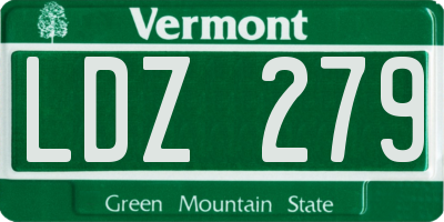 VT license plate LDZ279
