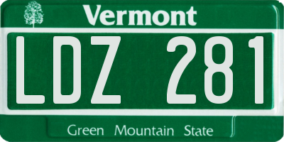 VT license plate LDZ281