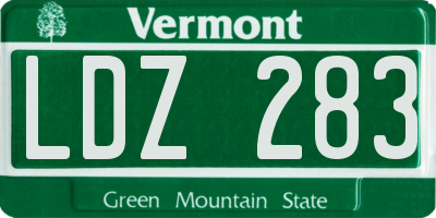 VT license plate LDZ283