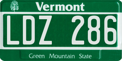 VT license plate LDZ286