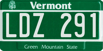 VT license plate LDZ291