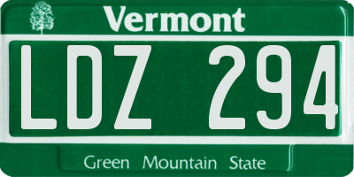 VT license plate LDZ294