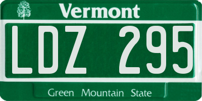 VT license plate LDZ295