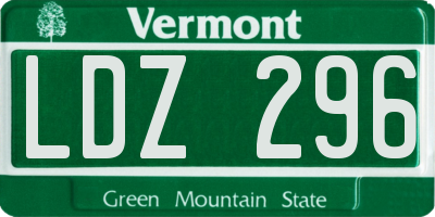 VT license plate LDZ296