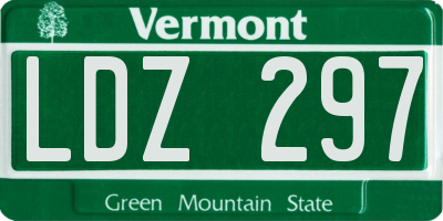 VT license plate LDZ297