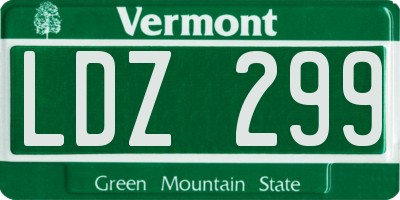 VT license plate LDZ299