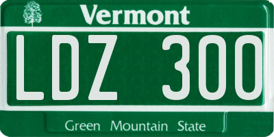 VT license plate LDZ300