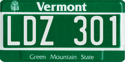 VT license plate LDZ301