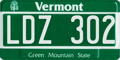 VT license plate LDZ302