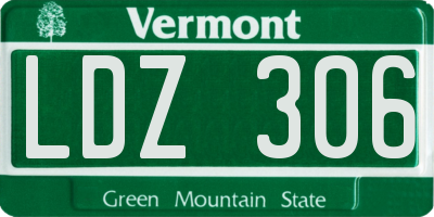 VT license plate LDZ306