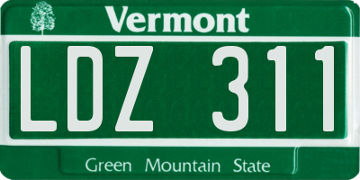 VT license plate LDZ311