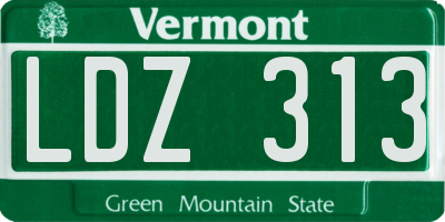 VT license plate LDZ313
