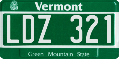 VT license plate LDZ321
