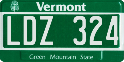 VT license plate LDZ324