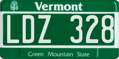 VT license plate LDZ328