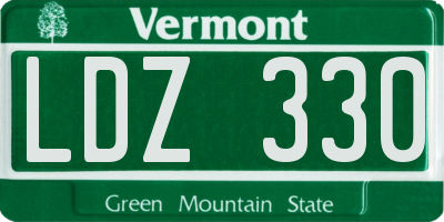 VT license plate LDZ330