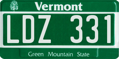 VT license plate LDZ331