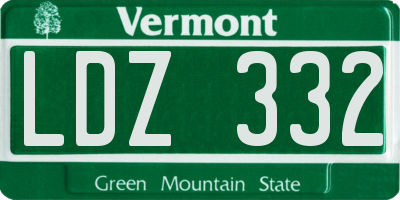 VT license plate LDZ332