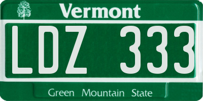 VT license plate LDZ333