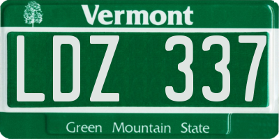 VT license plate LDZ337