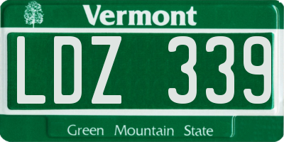 VT license plate LDZ339