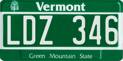 VT license plate LDZ346