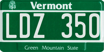 VT license plate LDZ350