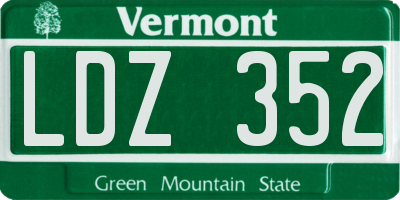 VT license plate LDZ352