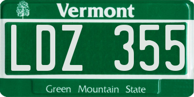 VT license plate LDZ355
